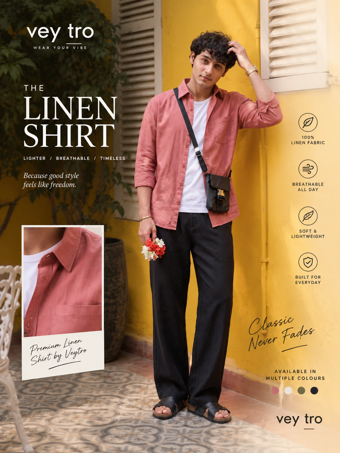 Men’s Rust Solid Cotton Shirt