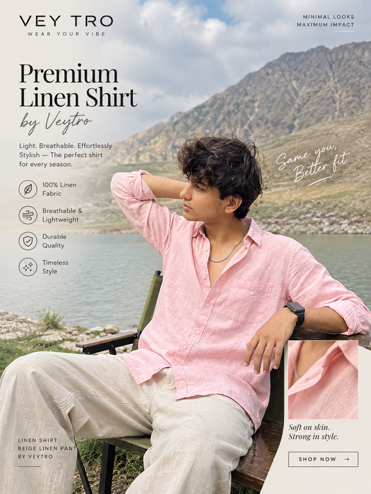 Men’s Premium Pink Linen Shirt