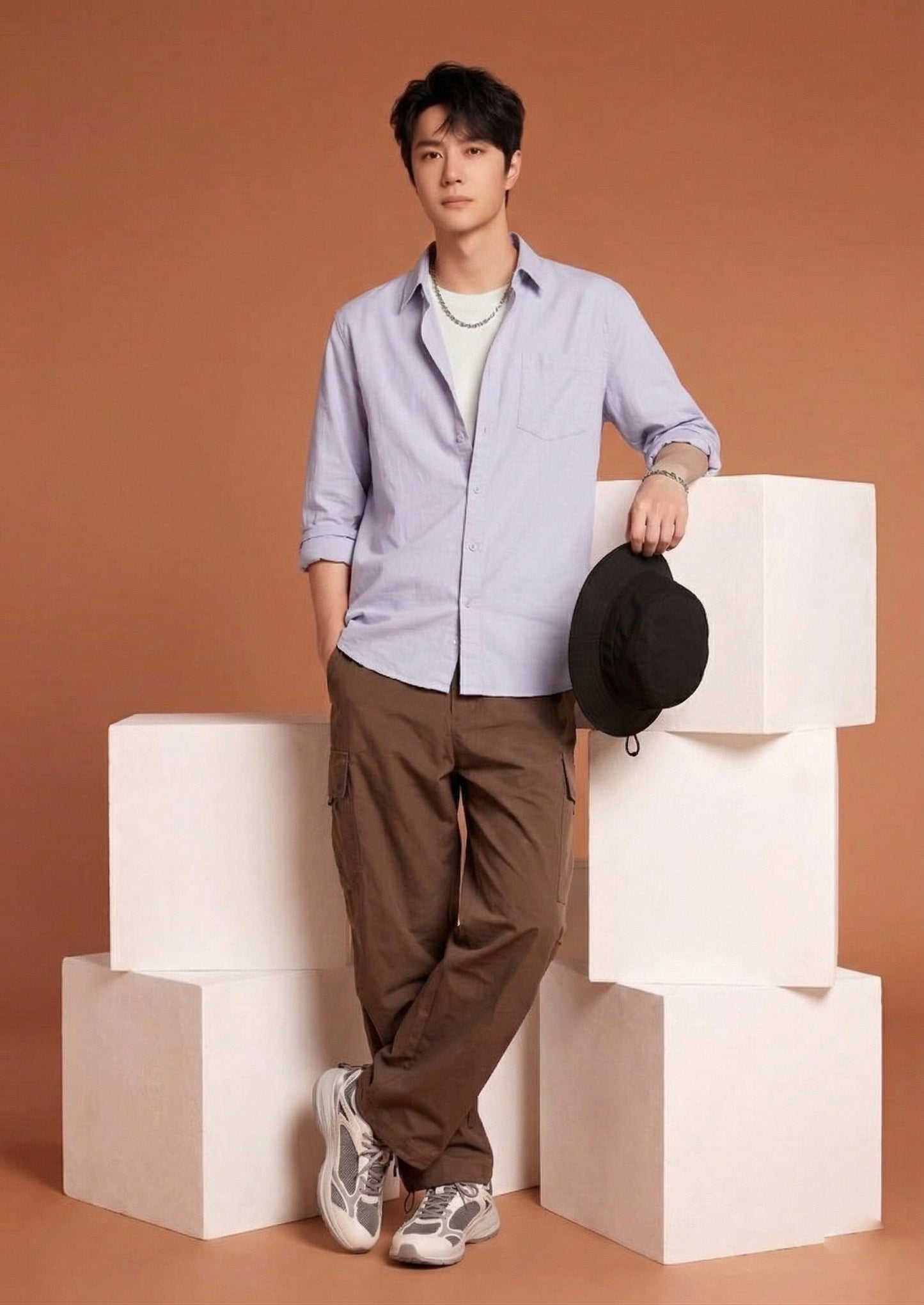 Men’s Light Lavender Solid Cotton Casual Shirt – Regular Fit