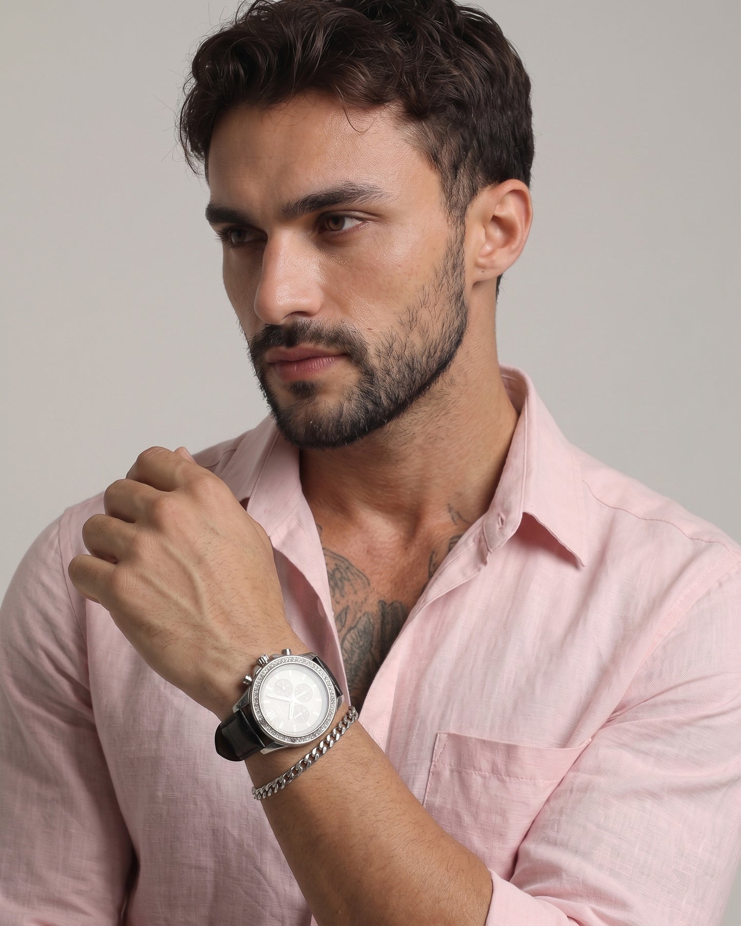 Men’s Light Pink Cotton Casual Shirt
