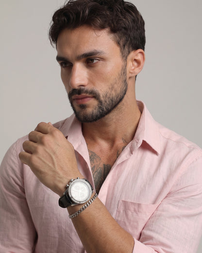 Men’s Light Pink Cotton Casual Shirt