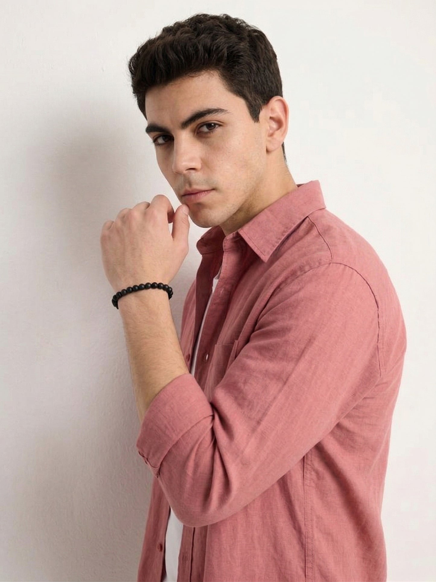 Men’s Rust Solid Cotton Shirt
