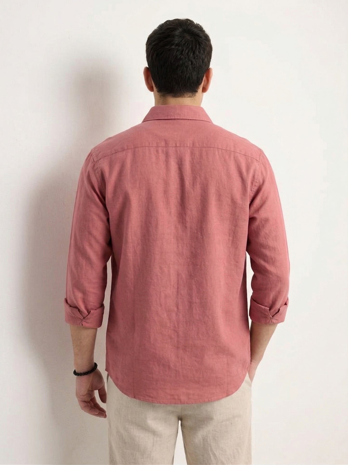 Men’s Rust Solid Cotton Shirt