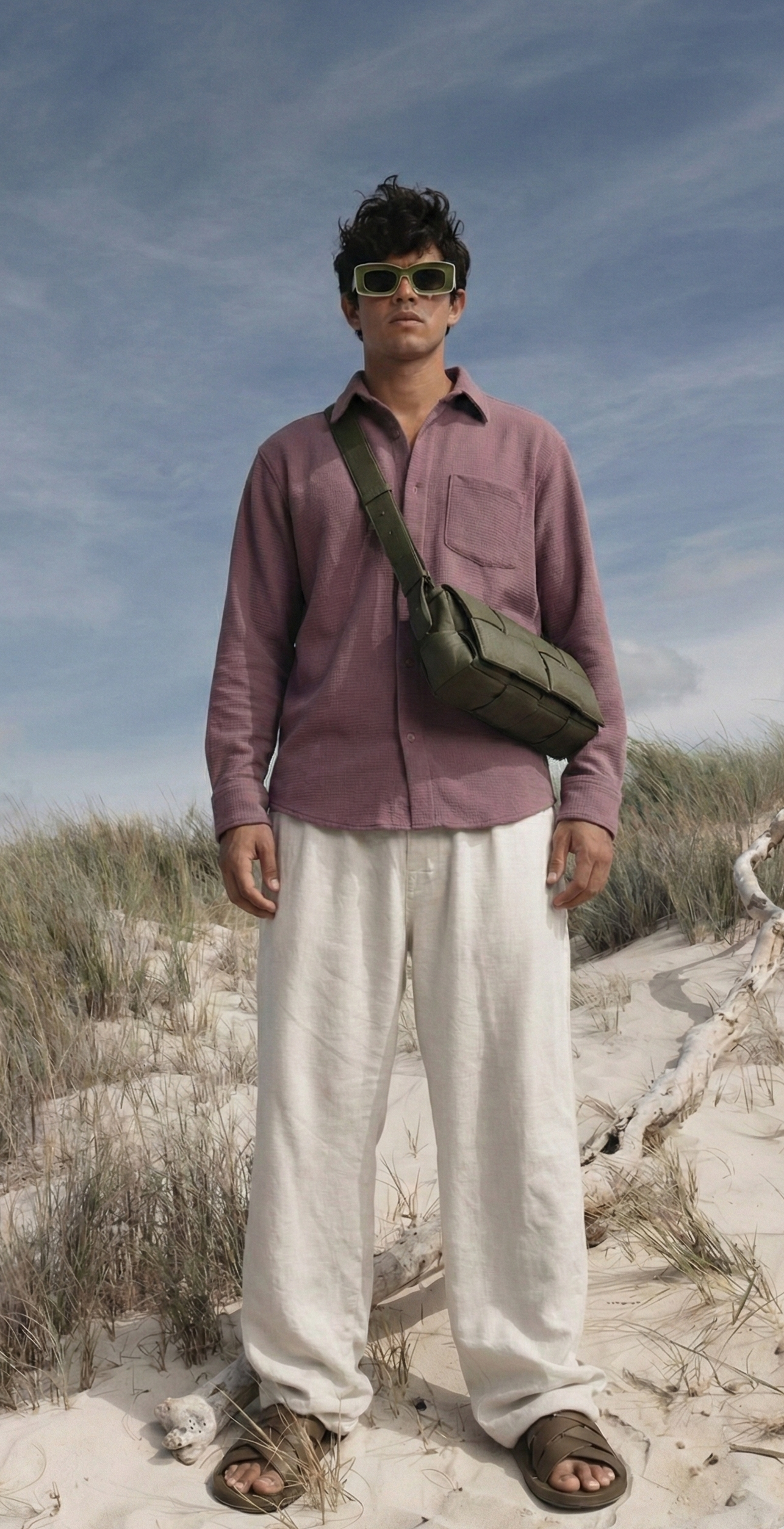 Mauve Color Textured Design Jacquard Fabric Shirt