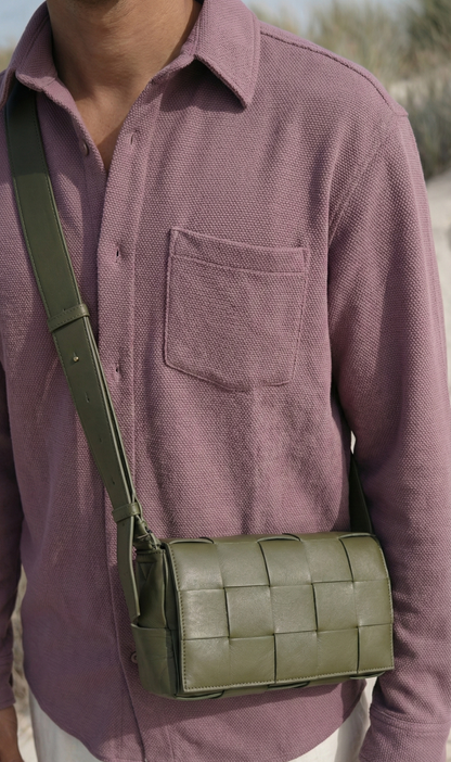 Mauve Color Textured Design Jacquard Fabric Shirt