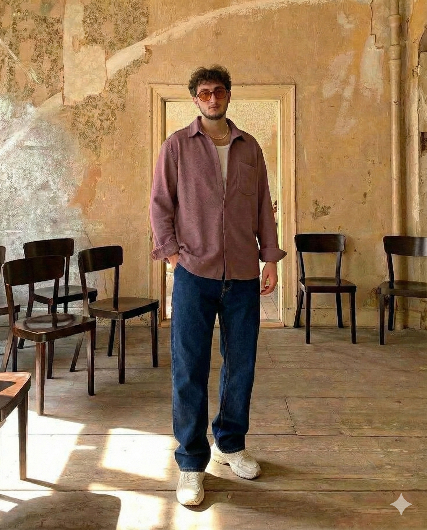 Mauve Color Textured Design Jacquard Fabric Shirt