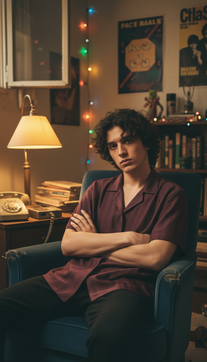 Half Sleeves Wine Color Striped Self Design Knitted Shirt