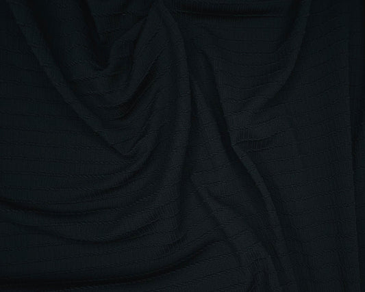 Black Color knitted And Jacquard Fabric (Width 58 Inches)