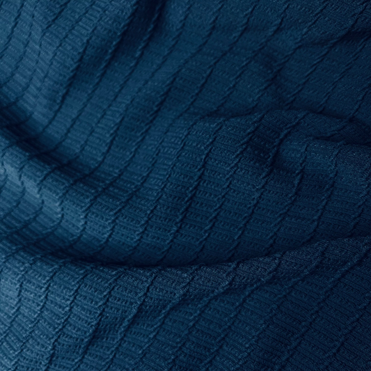 Teal Color knitted And Jacquard Fabric (Width 58 Inches)
