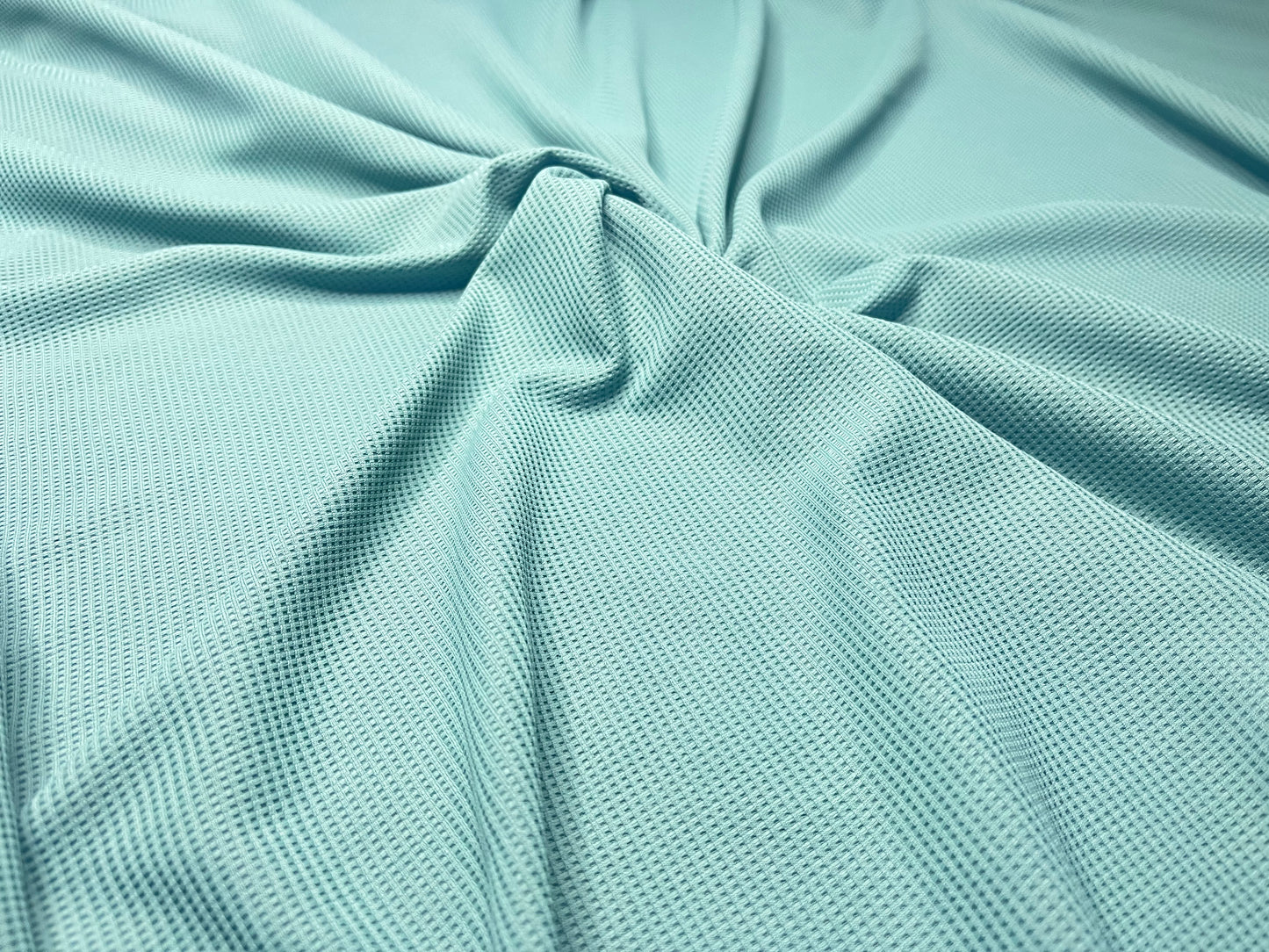 Sea Green Color knitted And Jacquard Fabric (Width 58 Inches)