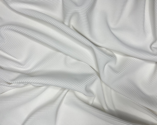 White Color knitted And Jacquard Fabric (Width 58 Inches)