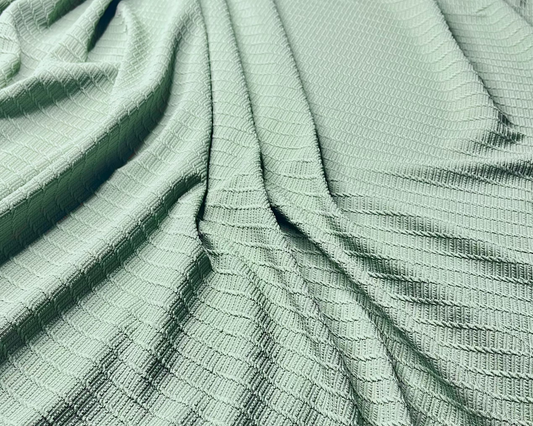 Light Green Color knitted And Jacquard Fabric (Width 58 Inches)