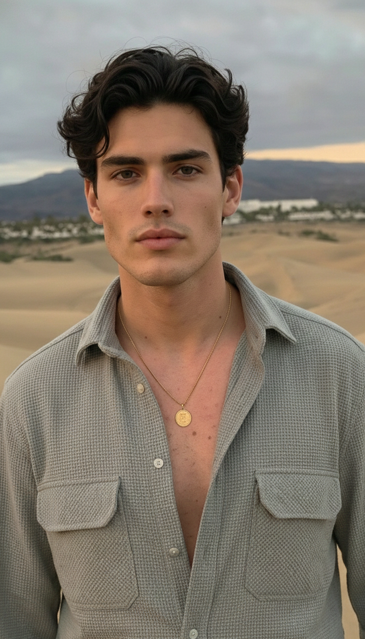 Grey Color Double Side Patch Pocket Knitted Fabric Shirt