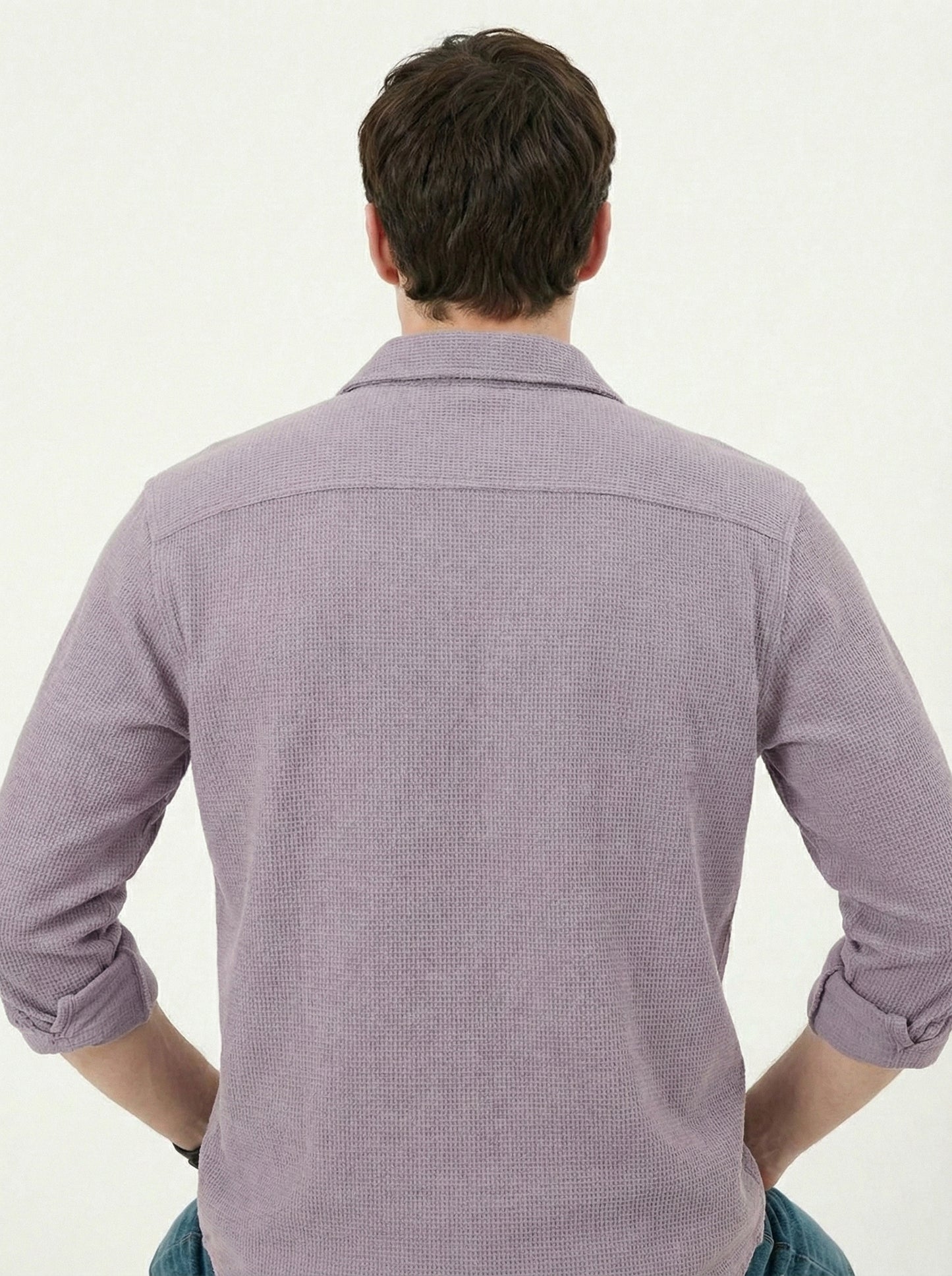 Purple Color Double Side Patch Pocket Knitted Shirt