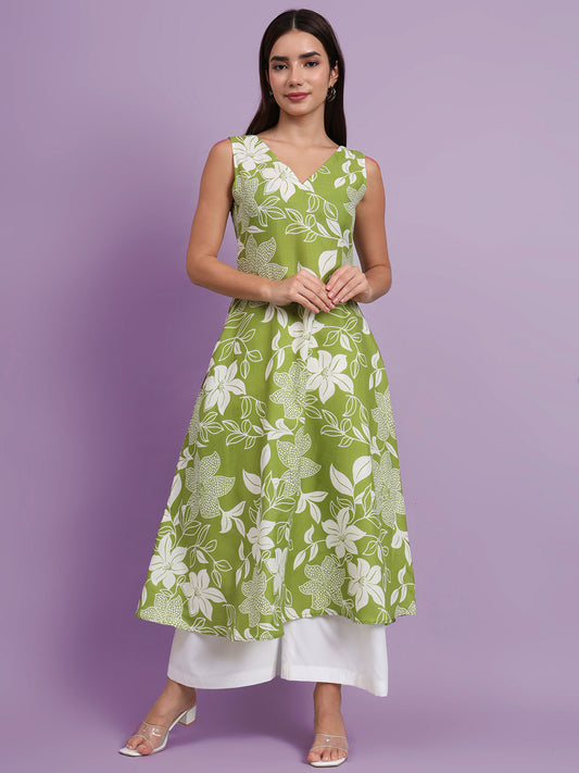 Floral Print Kurta and Plazo Set