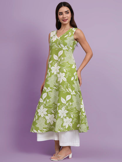 Floral Print Kurta and Plazo Set