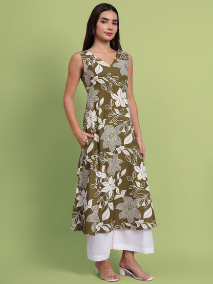 Floral Print Kurta and Plazo Set