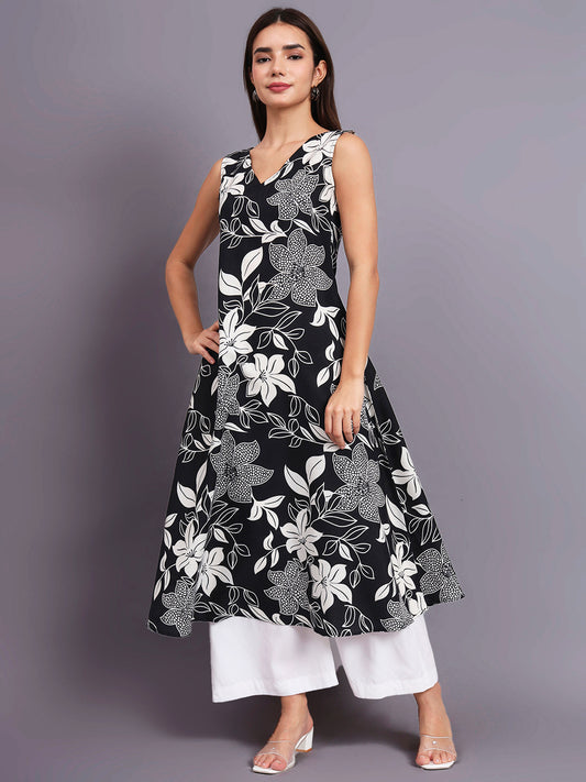 Floral Print Kurta and Plazo Set