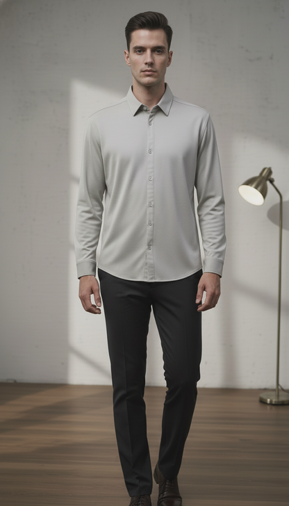 Regular Fit Khadi Color Lycra Shirt