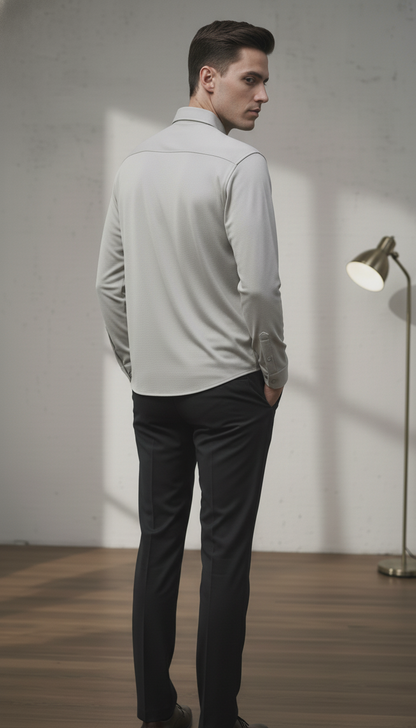 Regular Fit Khadi Color Lycra Shirt