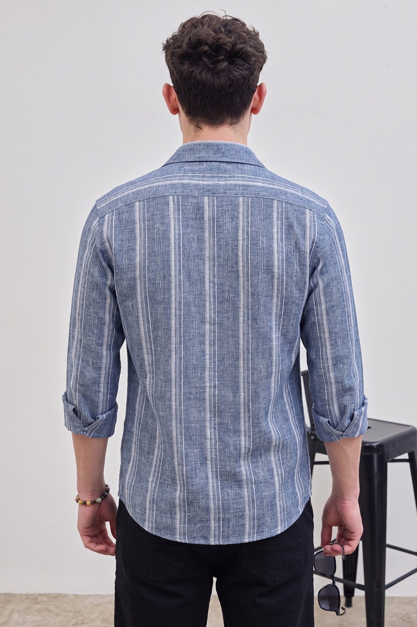 Premium Blue Stripe Linen Shirt