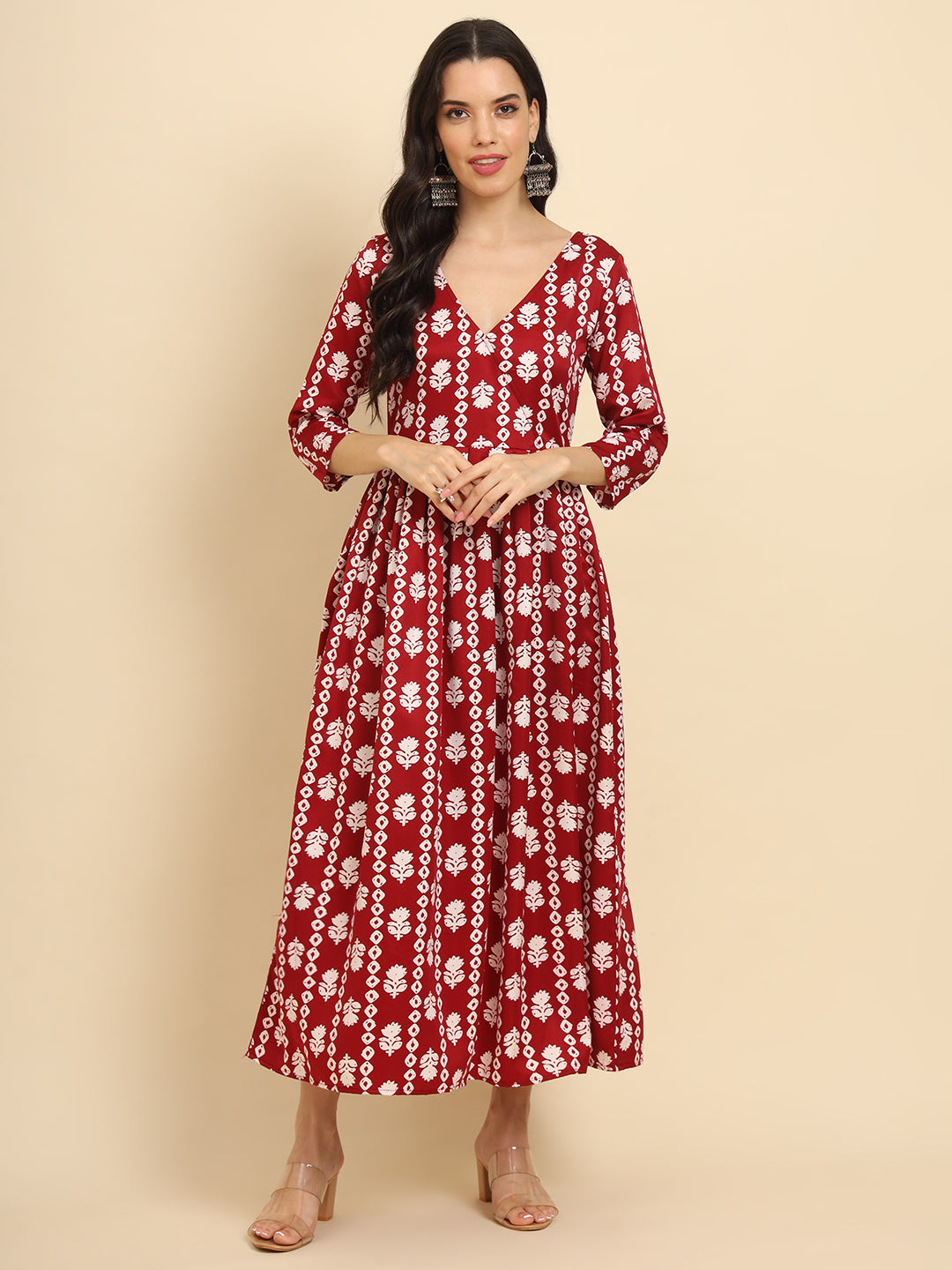 Geometric Print Angrakha Kurta