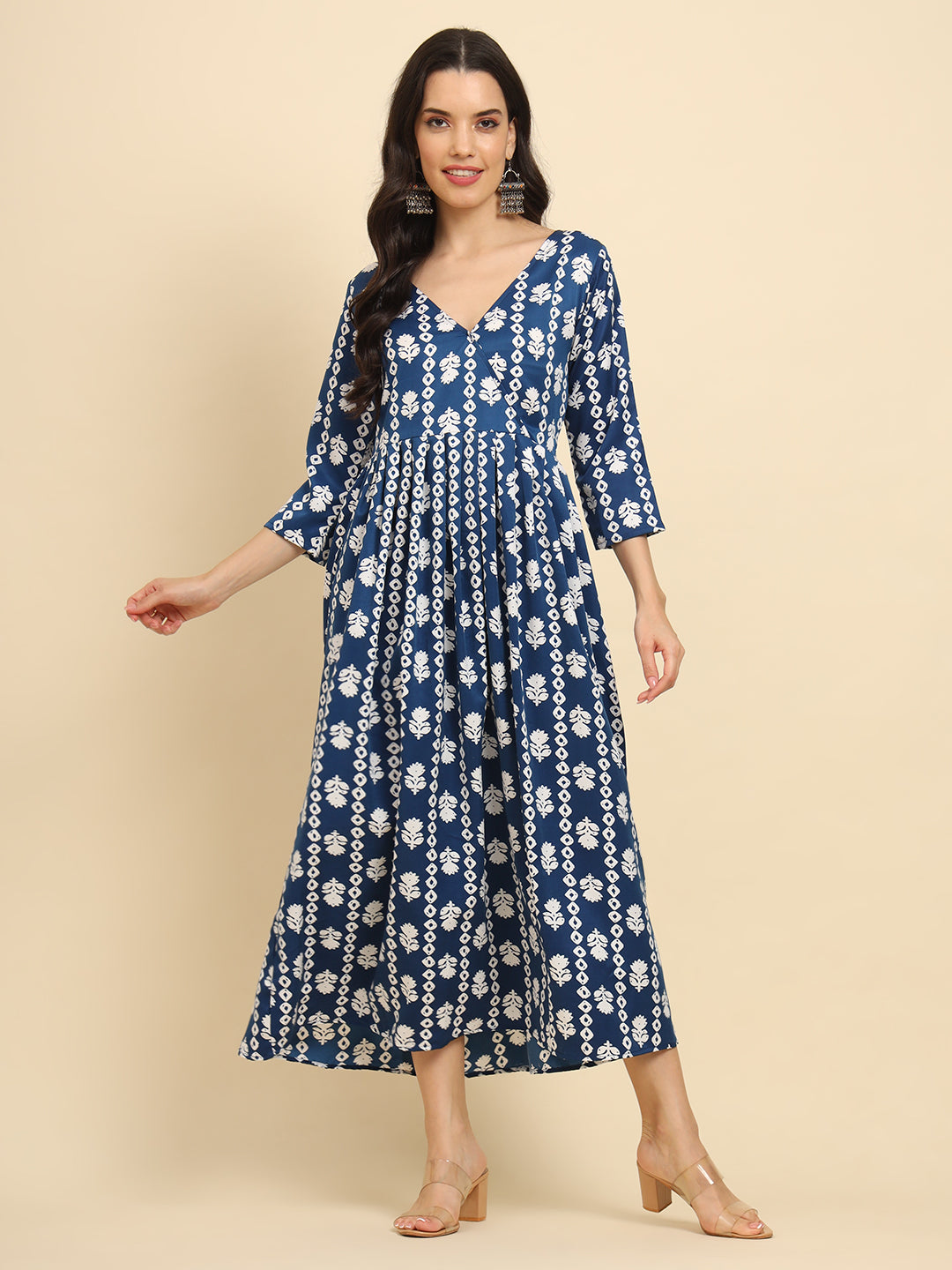 Geometric Print Angrakha Kurta