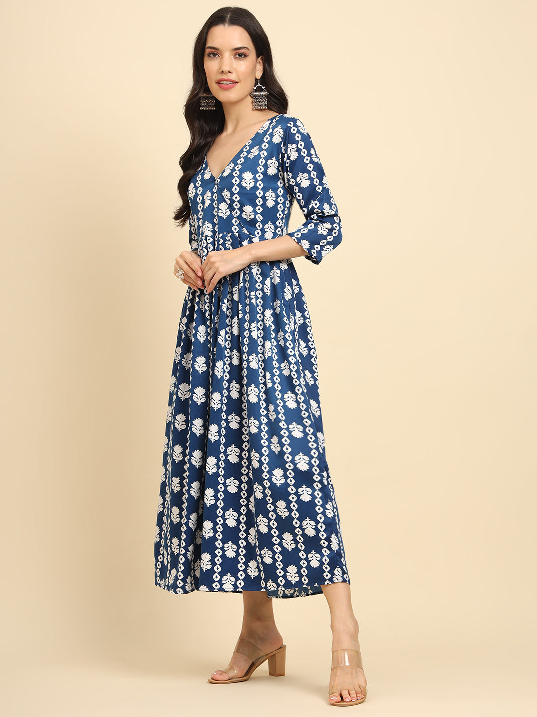 Geometric Print Angrakha Kurta