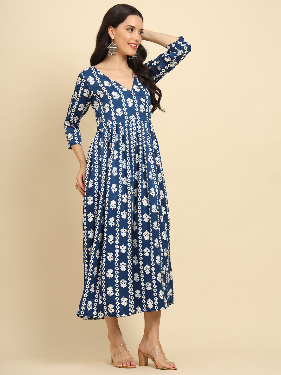 Geometric Print Angrakha Kurta