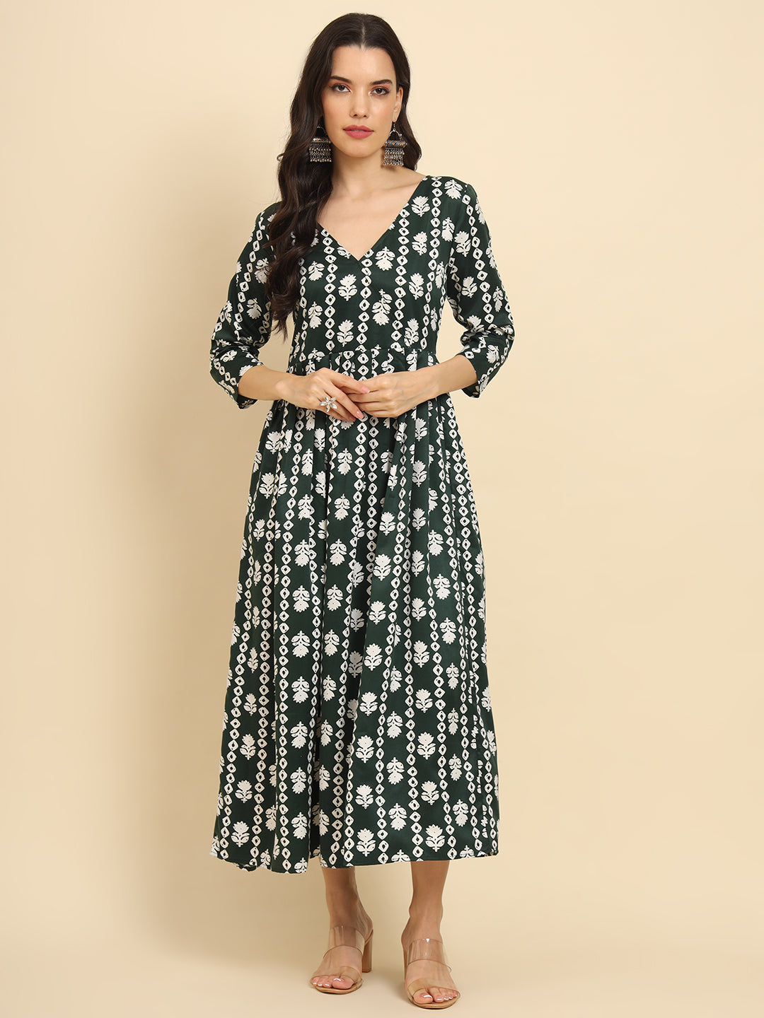 Geometric Print Angrakha Kurta