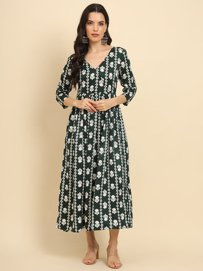 Geometric Print Angrakha Kurta