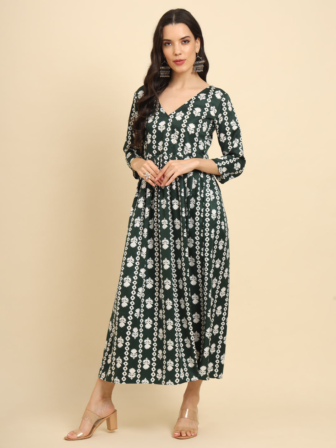Geometric Print Angrakha Kurta