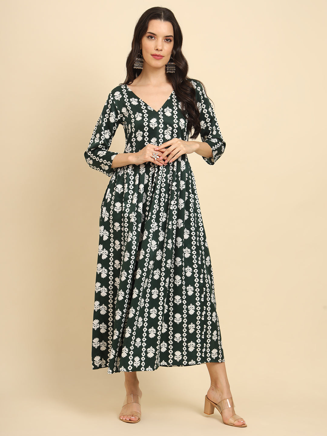 Geometric Print Angrakha Kurta