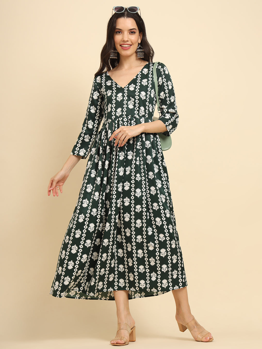Geometric Print Angrakha Kurta