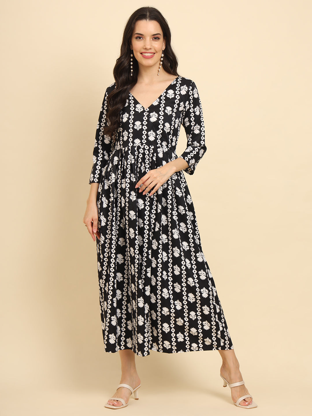 Geometric Print Angrakha Kurta