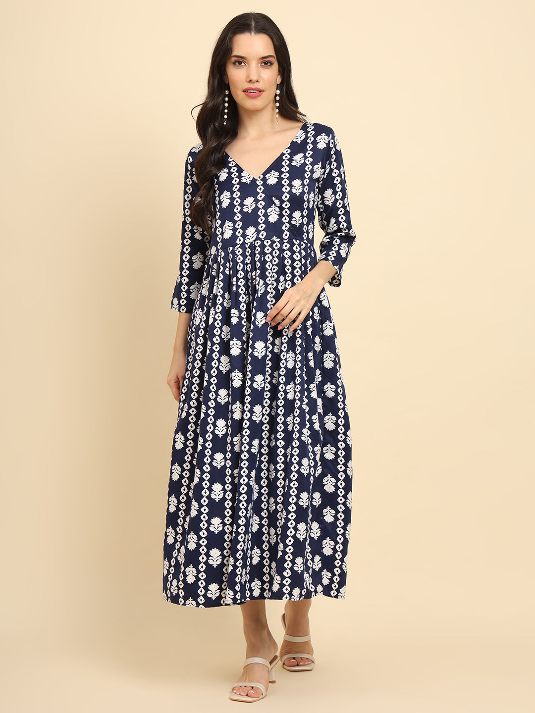 Geometric Print Angrakha Kurta