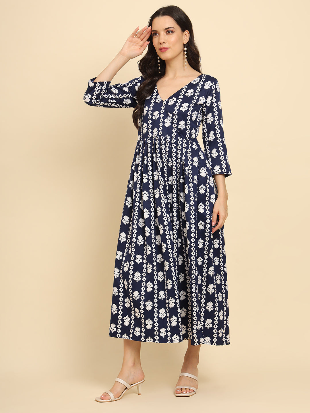 Geometric Print Angrakha Kurta