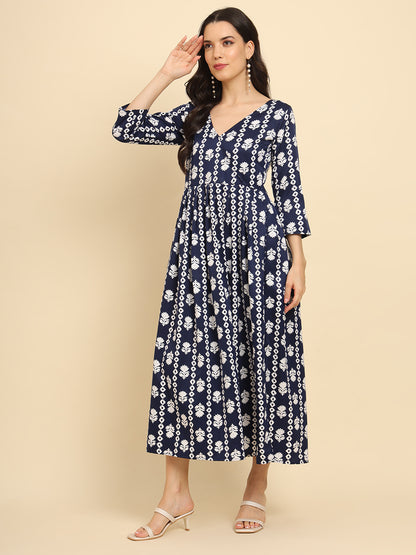 Geometric Print Angrakha Kurta