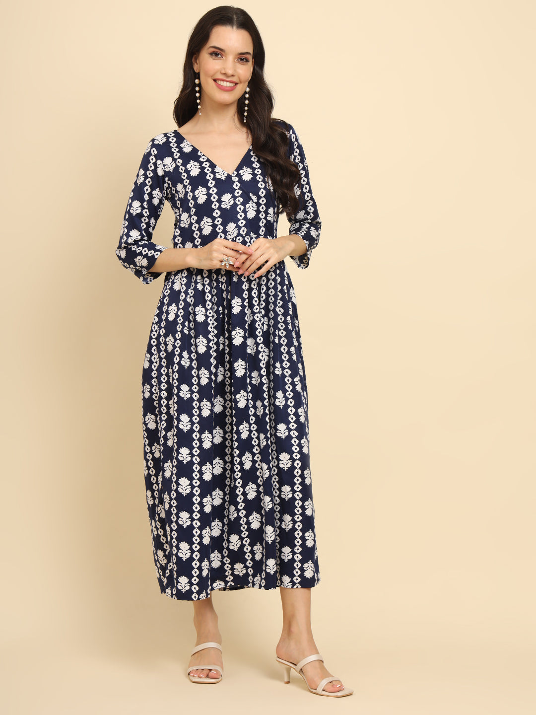 Geometric Print Angrakha Kurta