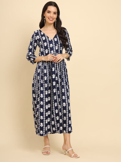 Geometric Print Angrakha Kurta