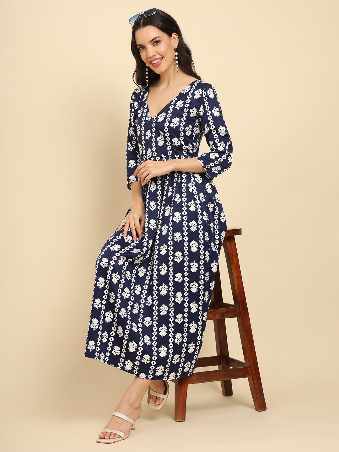 Geometric Print Angrakha Kurta