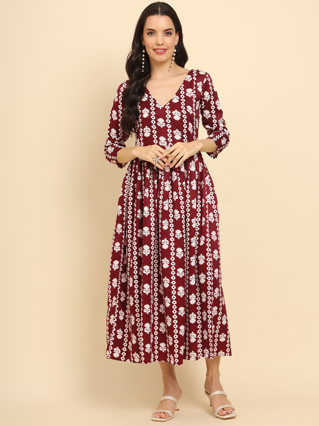 Geometric Print Angrakha Kurta