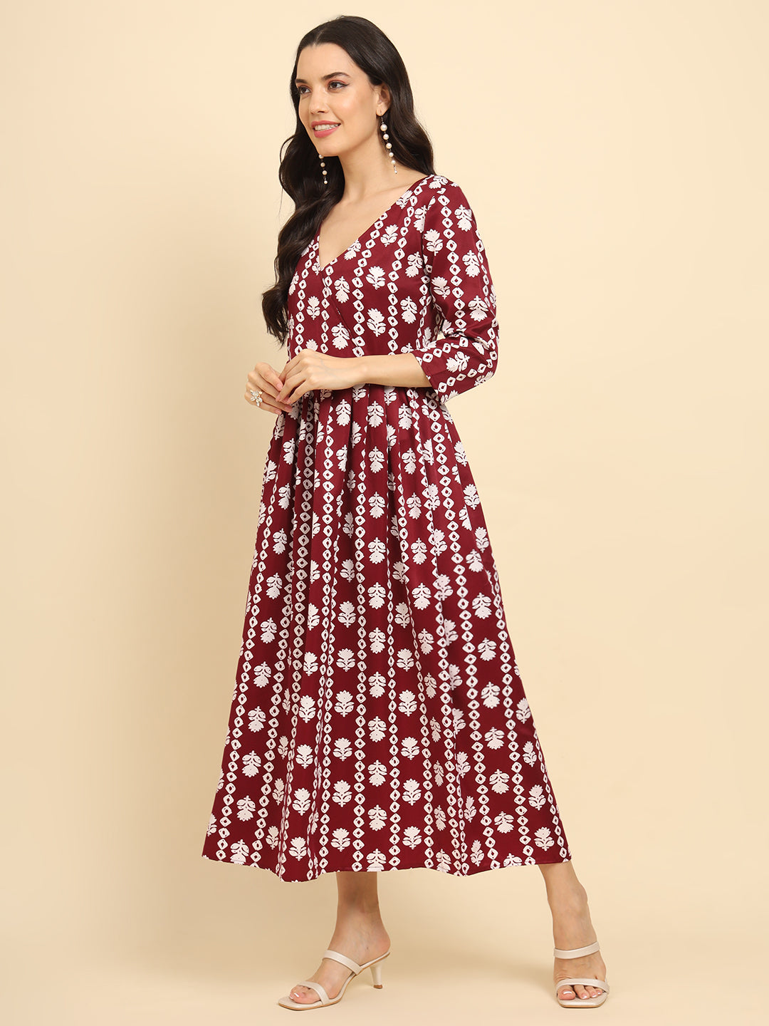 Geometric Print Angrakha Kurta