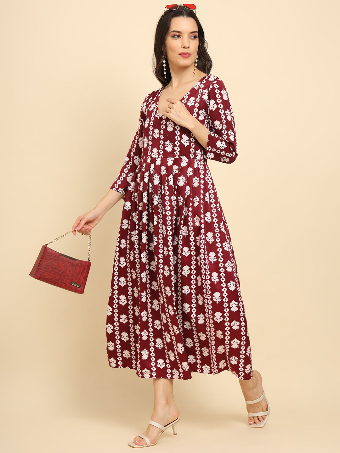 Geometric Print Angrakha Kurta