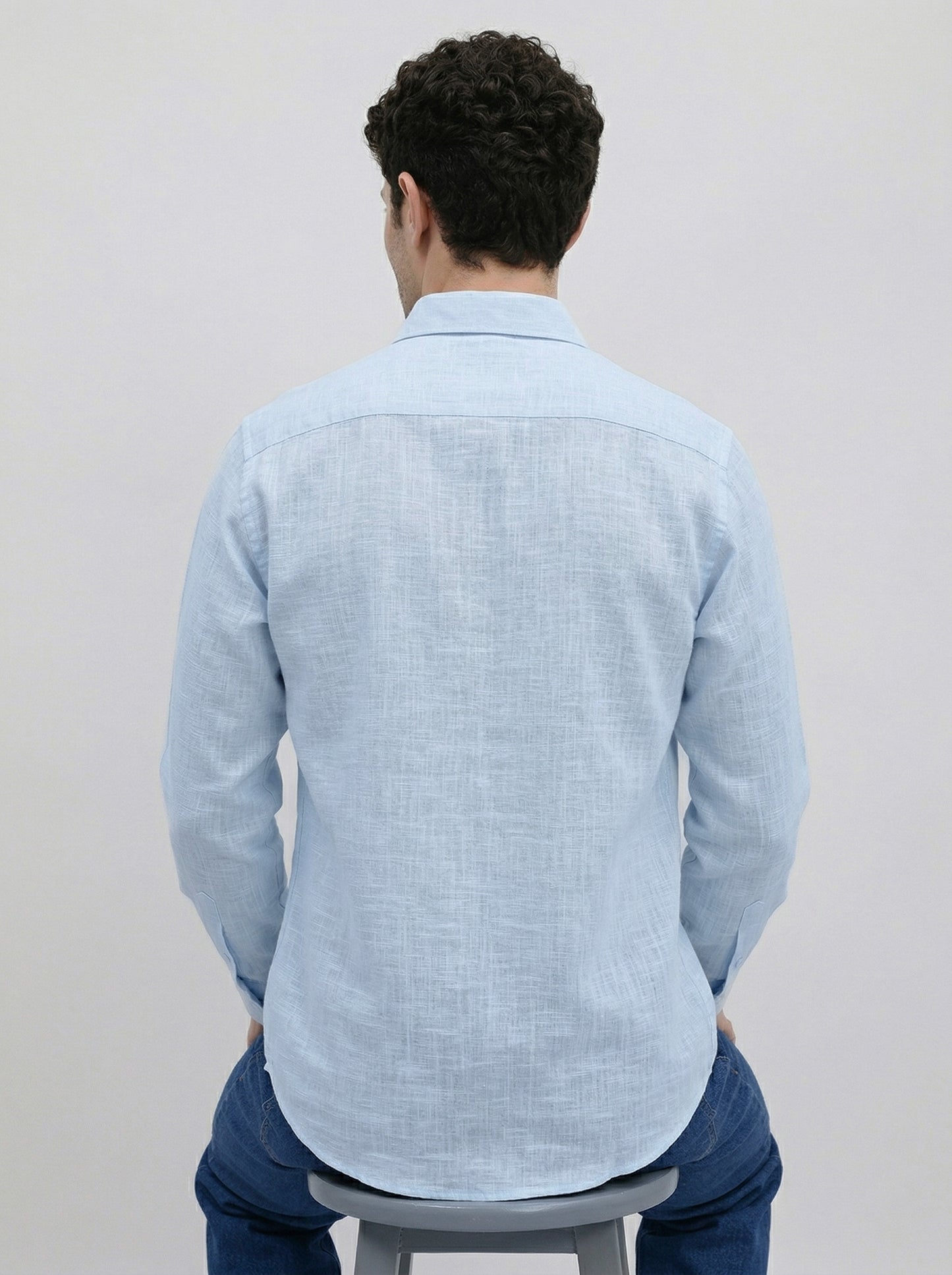 Men’s Premium Light Blue Linen Shirt – Lightweight & Breathable