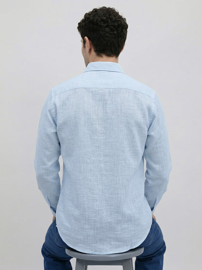Men’s Premium Light Blue Linen Shirt – Lightweight & Breathable