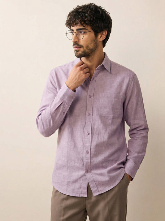 Elegant Lavender Linen Shirt