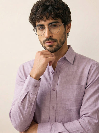 Elegant Lavender Linen Shirt