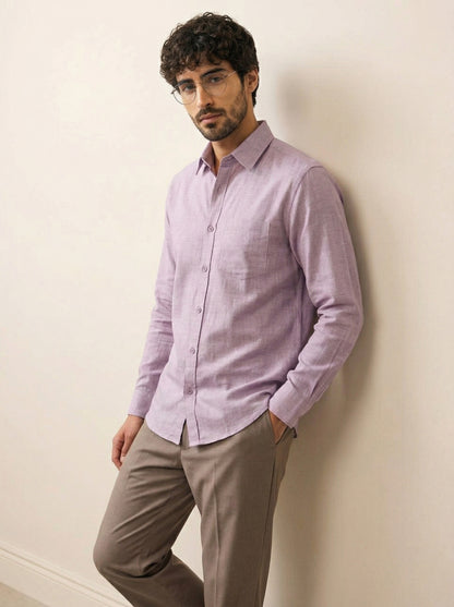 Elegant Lavender Linen Shirt