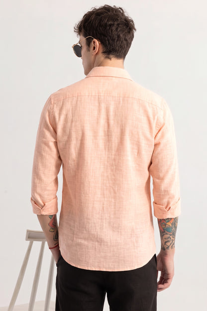 Men’s Premium Peach Linen Full Sleeve Shirt